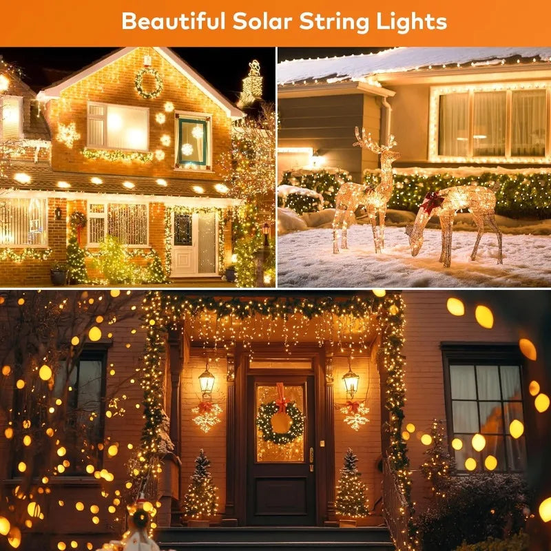 Solar Fairy Lights Outdoor – 8 Modes, Dusk to Dawn, IP65 Solar String Lights HIP