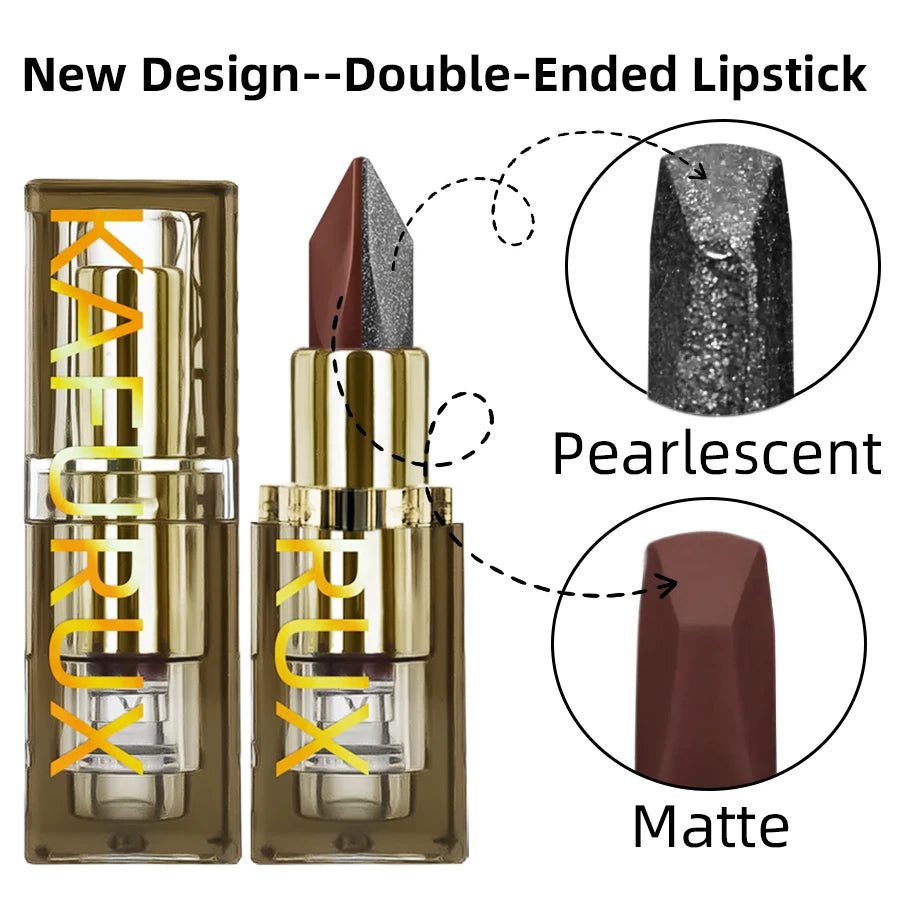 Two-Tone Chocolate Lipstick – Waterproof Glitter & Matte Tint Two-Tone Lipstick HIP