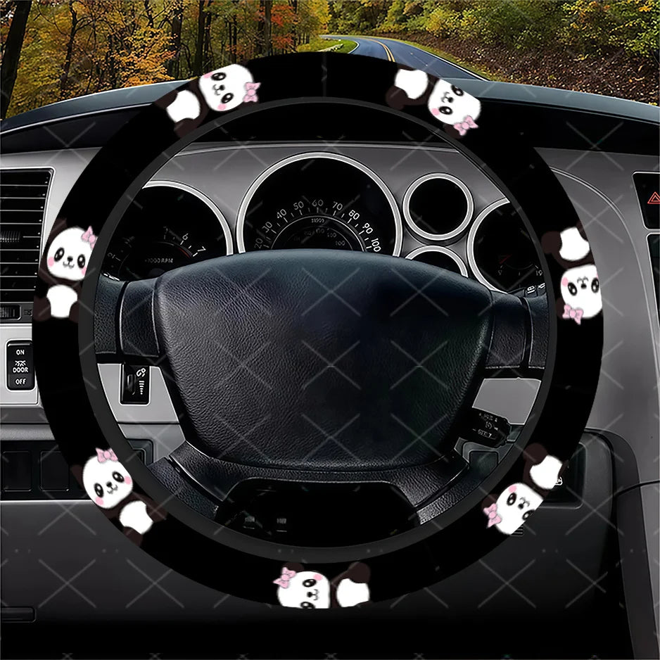 Panda Bow Steering Wheel Cover – Universal Fit Cars SUVs Trucks Steering Wheel Cover HIP
