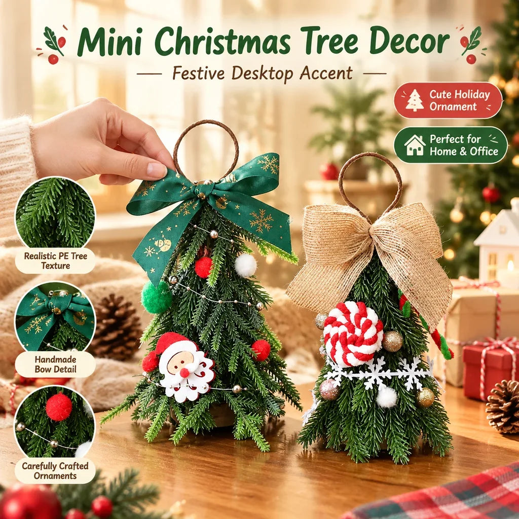 PE Christmas Tree Pendant Decorations Ornaments Mini Desktop Christmas Tree Ornament Christmas Scene Decoration HIP