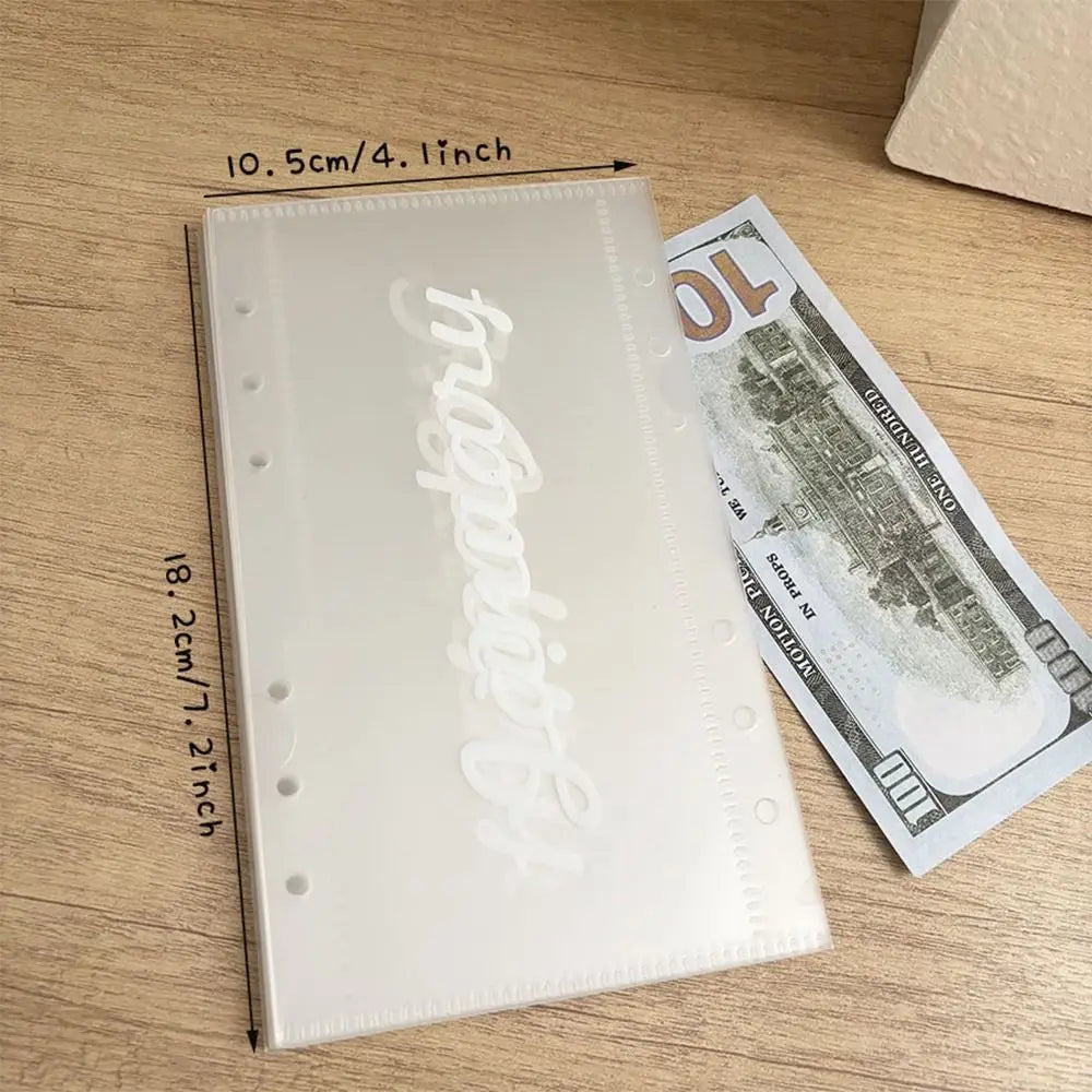 12-Month Cash Storage Binder A6 Transparent PP Loose-Leaf Cash Envelope Binder HIP