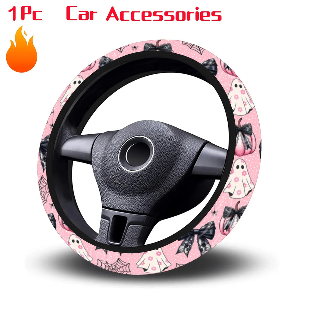 Halloween Neoprene Steering Wheel Cover – Pumpkin & Bat Steering Wheel Cover HIP