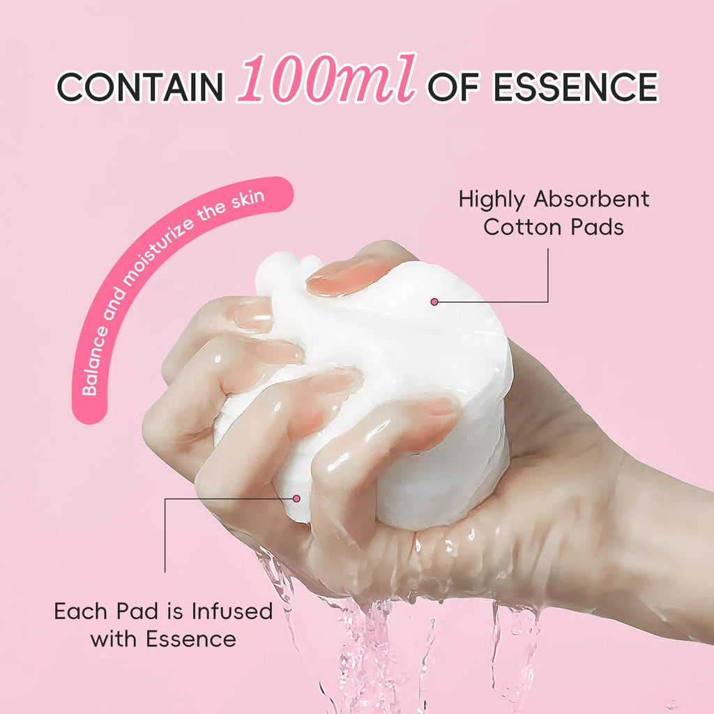 LAIKOU Sakura Toner Pads 40ct – Hydrate, Cleanse & Brighten Facial Toner Pads HIP