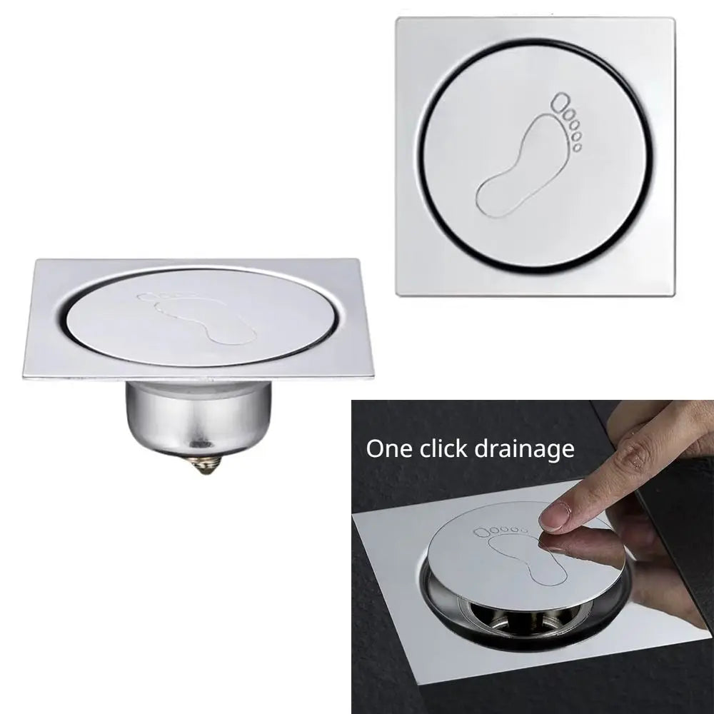 Square Pop-Up Floor Drain | Stainless Steel & Anti-Odor Shower Floor Drain HIP