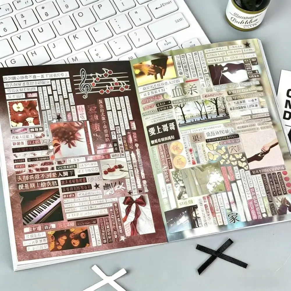 Japanese Style Sticker Book – Scrapbook & Collage Sheets Decorative Sticker Book HIP