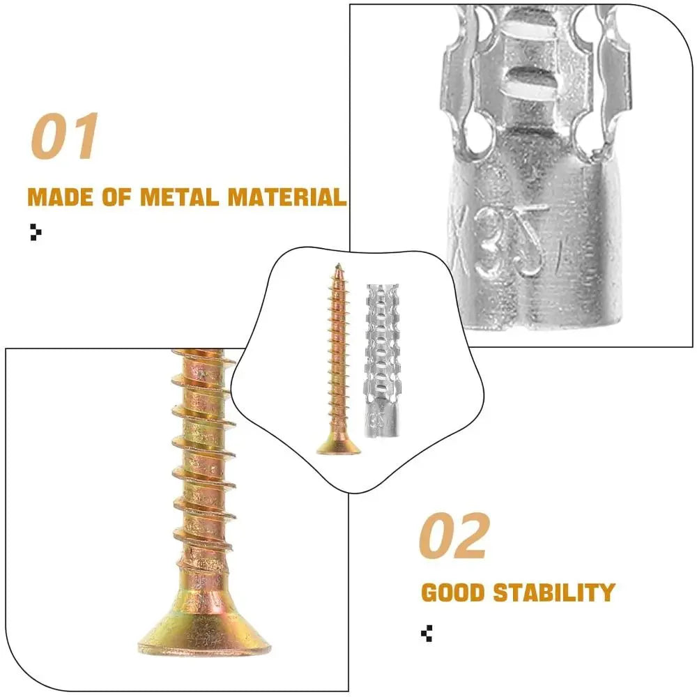 Self-Tapping Metal Expansion Screws & Wall Anchors – 20/50/100 Wall Anchor Screw Kit HIP