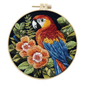 DIY Parrot Embroidery Set Embroidery Supplies with 15cm Bamboo Ring Animal Sewing Hobby Butterfly Bird Bee Adult Beginner Gift HIP 02 with hoop