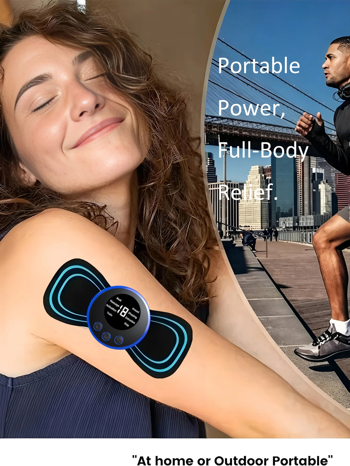 LCD EMS Neck & Back Massager – 8-Mode Pulse Stimulator EMS Neck Massager HIP