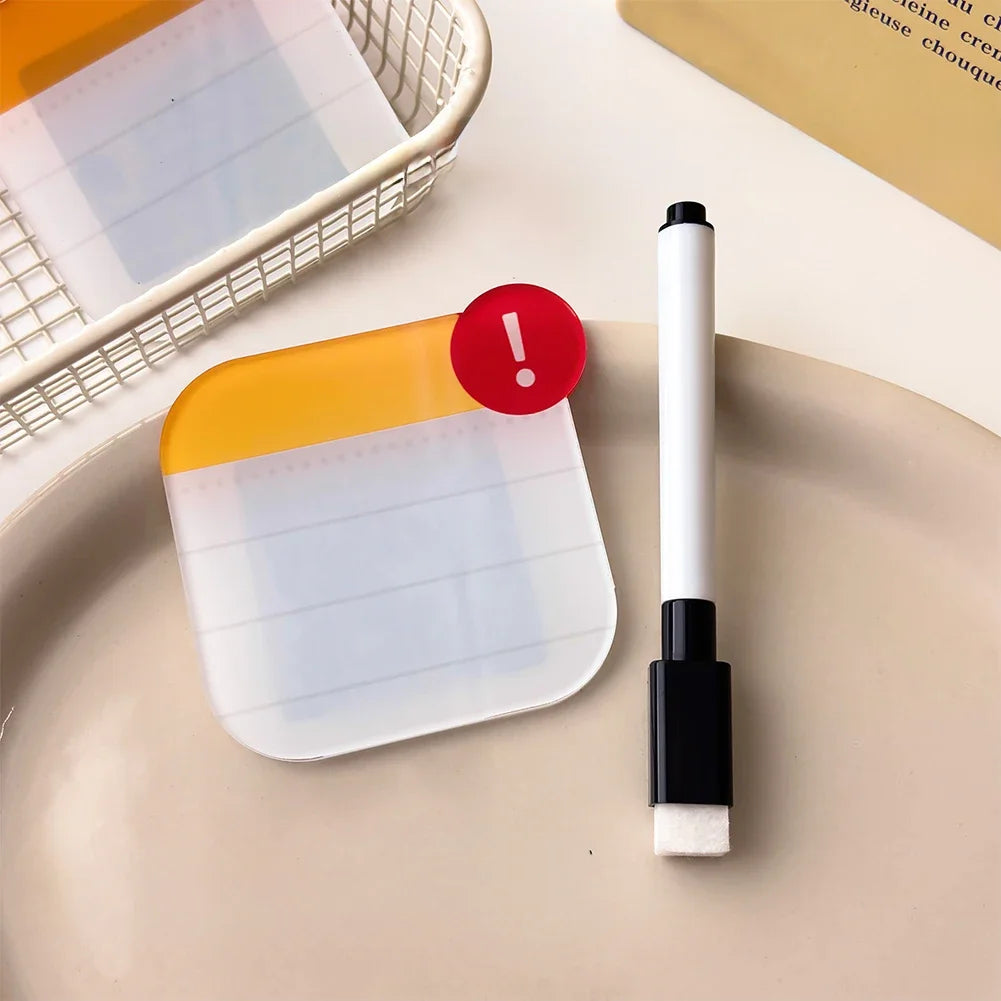 Creative Exclamation Mark Pop-up Refrigerator Message Magnet Reusable Dry Erasable Message Board Kitchen Home Decoration HIP MagneticErasablePen