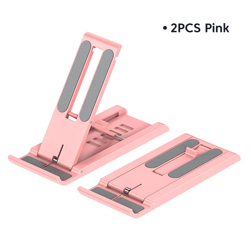 Foldable Desktop Phone & Tablet Stand – Universal Mini Holder Phone & Tablet Stand HIP 2PCS Pink