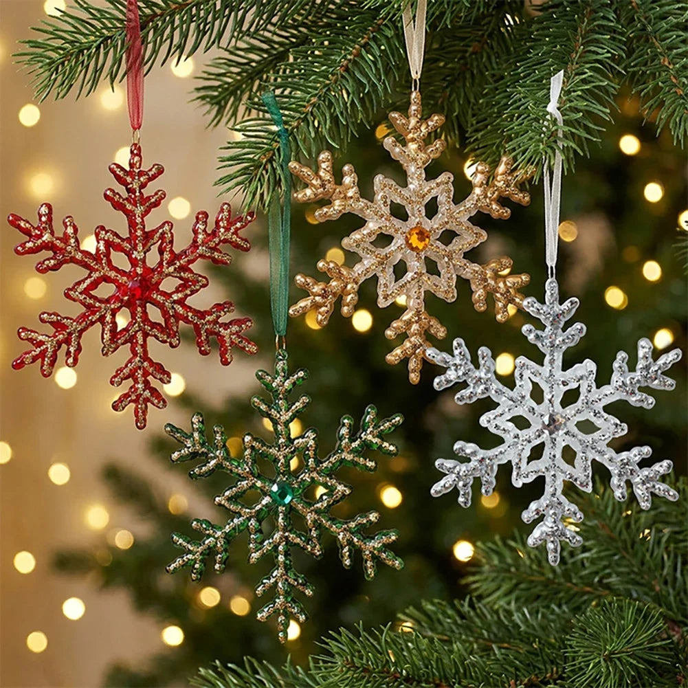 Velvet Christmas Ball Set 10Pcs/Set Snowflake Ball Pendant Shaped Plastic Christmas Ball Pendant Christmas Tree Decoration HIP