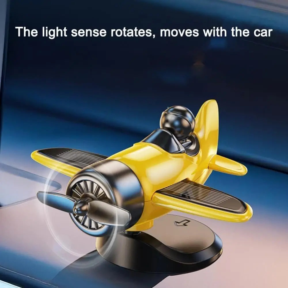 Solar Rotating Airplane Car Dashboard Ornament | 360° Spin Car Dashboard Ornament HIP
