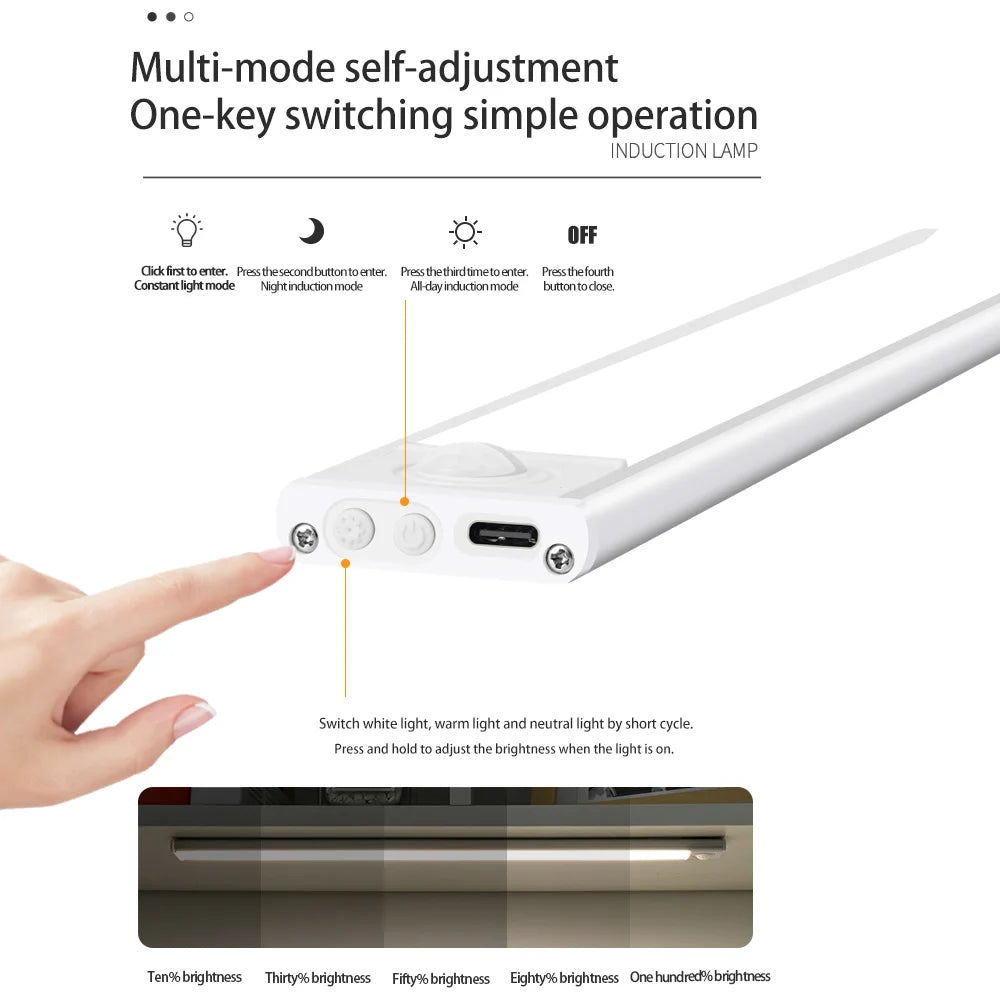 LED Motion Sensor Under Cabinet Light – USB Rechargeable Motion Sensor Light HIP