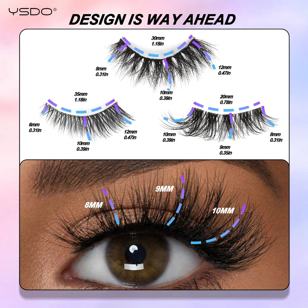 Faux Cils 3/11/14 Pairs Lashes Natural Long 3D Mink Fake Lashes Extension Make up Tool Wispy Fluffy Reusable False Eyelashes HIP