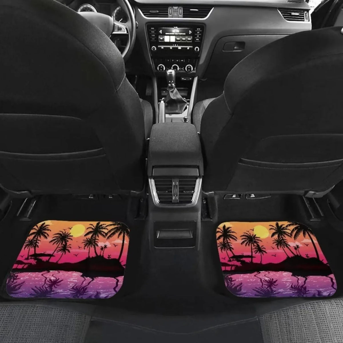 4-Piece Tropical Print Waterproof Car Floor Mats – All-Weather Car Floor Mats HIP