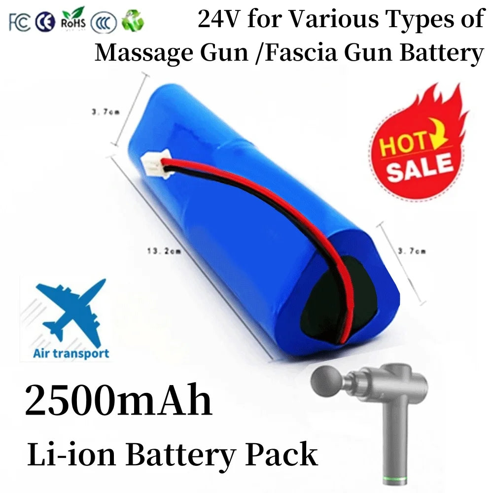 24V 2500mAh Li-Ion Rechargeable Battery Pack for Massage Gun Massage Gun Battery HIP Red Black Plug China Mainland