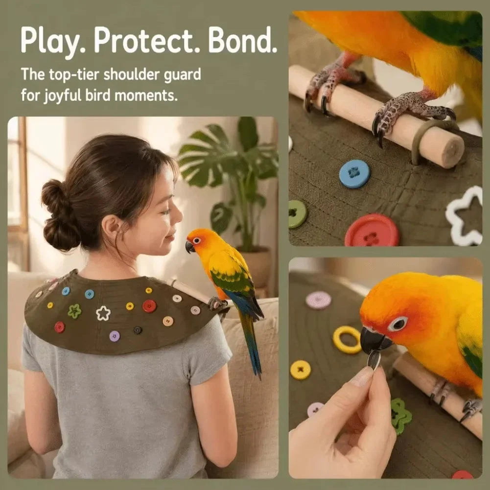 Anti Bite Shoulder Parrot Training Shawl with Button Parrot Training Shoulder Protector Suitable for Parrot Training Protection HIP