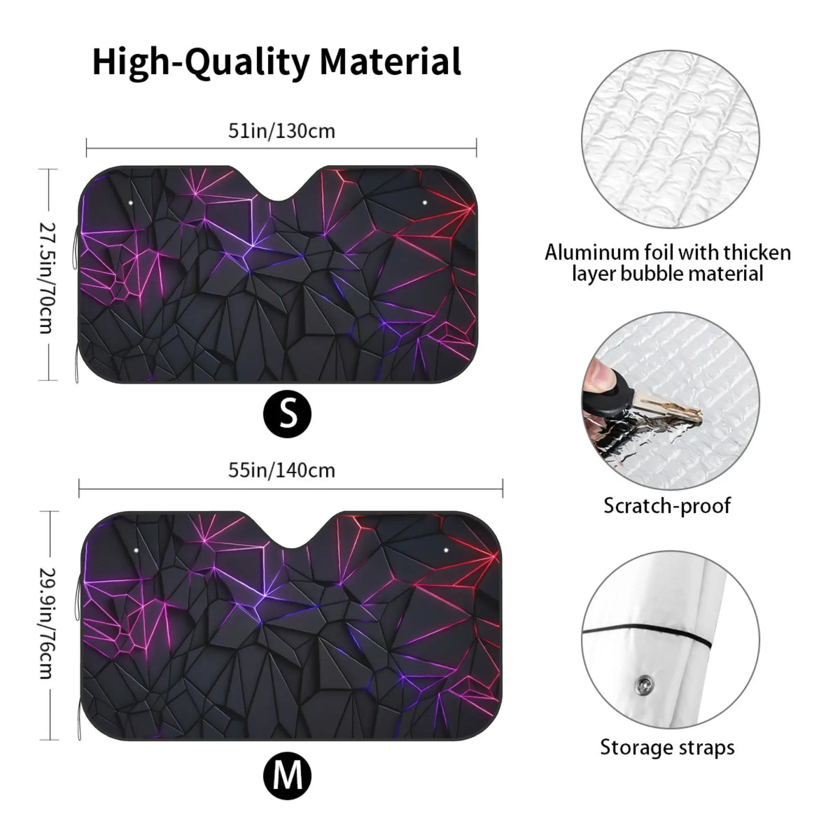 Cartoon Punk Geometric Windshield Sunshade – UV Protection Car Windshield Sunshade HIP