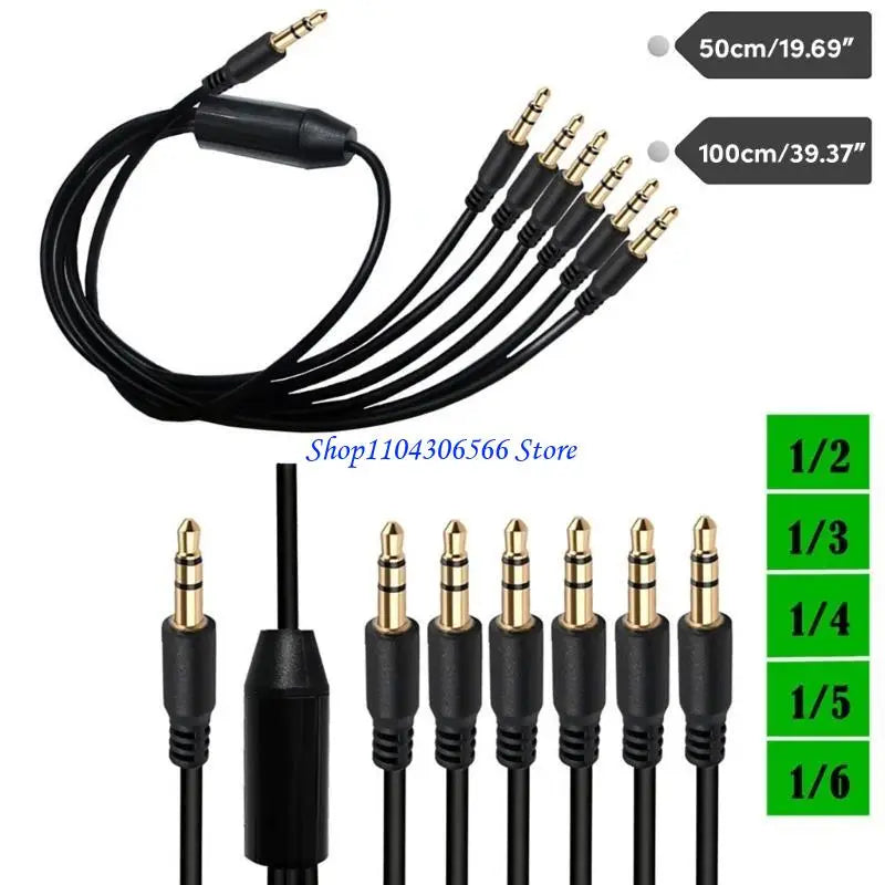 3.5mm Male to Male Audio Splitter Cable – 1 to 2/3/4/5/6 Audio Splitter Cable HIP