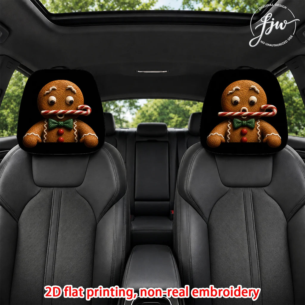 Christmas Gingerbread Man Car Headrest Covers – 2pc Set Car Headrest Covers HIP