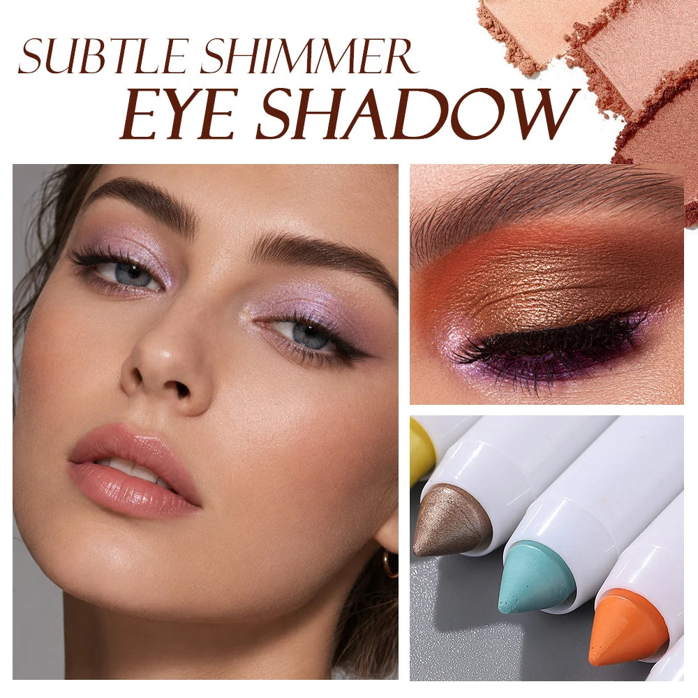 Pearly Eyeshadow Highlighter Stick Pencil Waterproof Glitter Matte High Pigment Eyelid Under Crease Eye Shadow Painted Makeup HIP