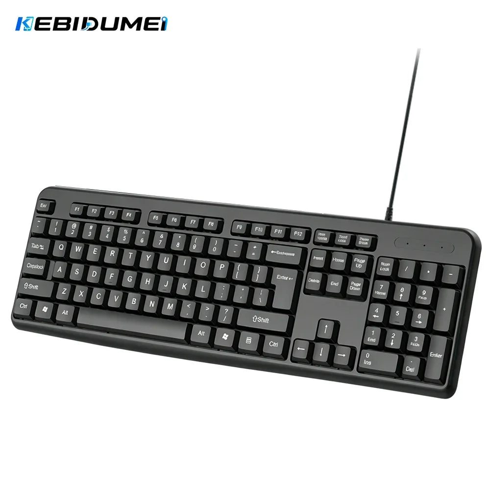 KEBIDUMEI 104-Key USB Wired Keyboard – Office & Gaming USB Wired Keyboard HIP 104Keys