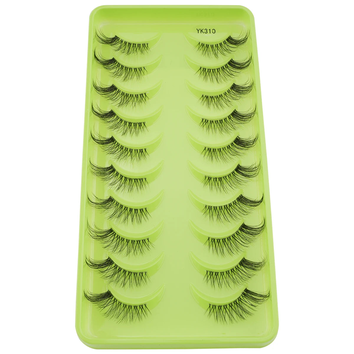 YSDO Fox Half Eye Lashes Soft Natural Faux Mink Eyelashes Fake Lashes Natural Look Short Wispy Clear Band Lash Makeup Multipack HIP 10pairs-YK310