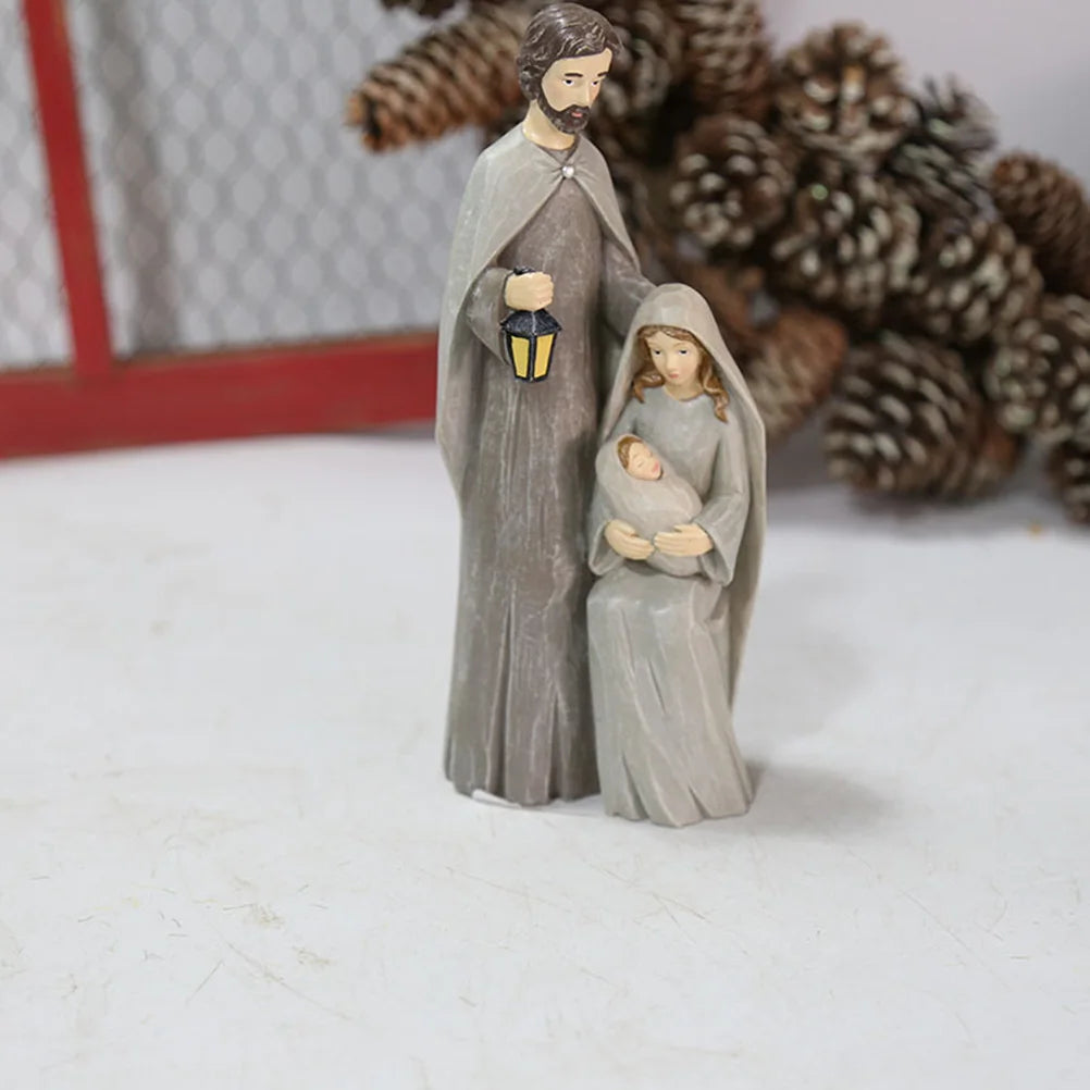 Christmas Nativity Figures Ornaments Resin Craft Traditional Nativity Scene Figures Resin Figures Statue Christ Birth of Jesus O HIP