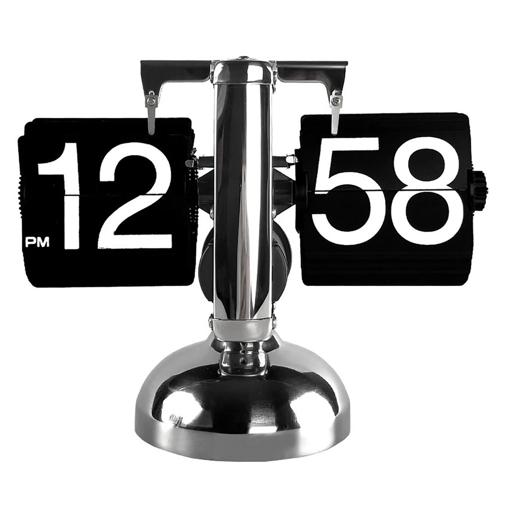 Clock Digital Down Clock Retro Minimalist Single Foot Mechanical Auto Clock Desk Clock for Home Livingroom HIP black