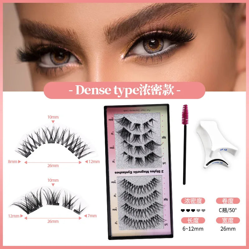 3D Natural Magnetic Eyelashes,With 5 Magnetic Lashes Shipping Box Eyelashes Handmade False Gift Reusable Support Drop Magne T6N2 HIP 21 CN