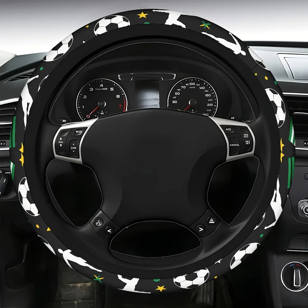 Soccer Steering Wheel Cover – Universal Soft Breathable Fit Steering Wheel Cover HIP