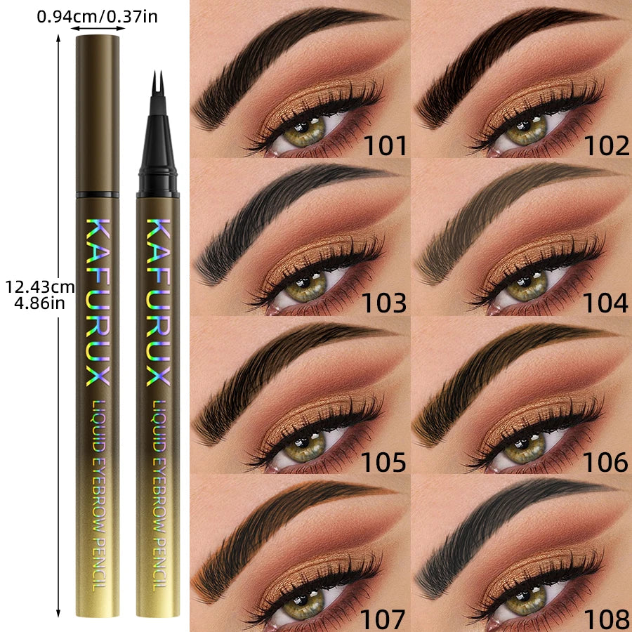 KAFURUX 8-Color Waterproof Microblading Eyebrow Pen – 2-Fork Eyebrow Pencil HIP