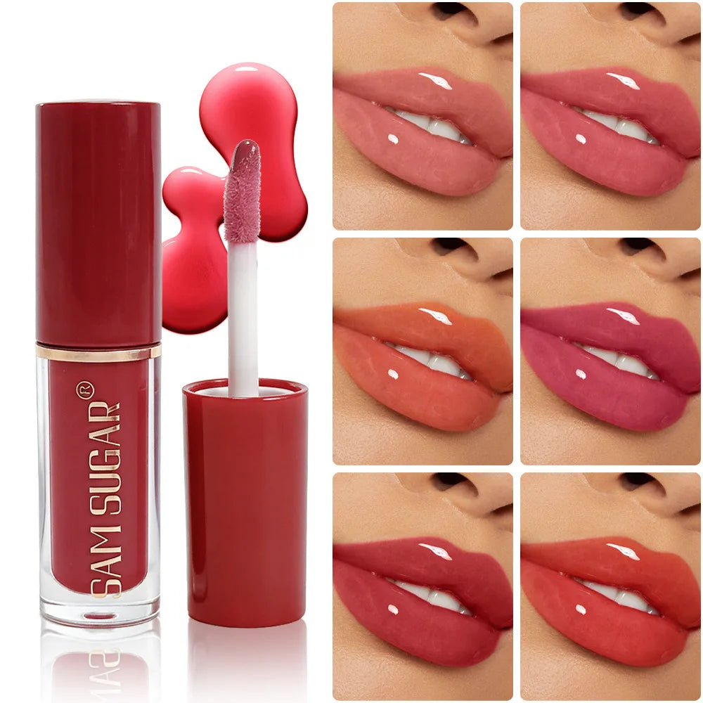 Portable 6 Colors Abundant Lip Gloss Tint Hydrating Moisturizing Lip Glaze Lip Plumper Lasting Make Up Liquid Lipstick Cosmetics HIP
