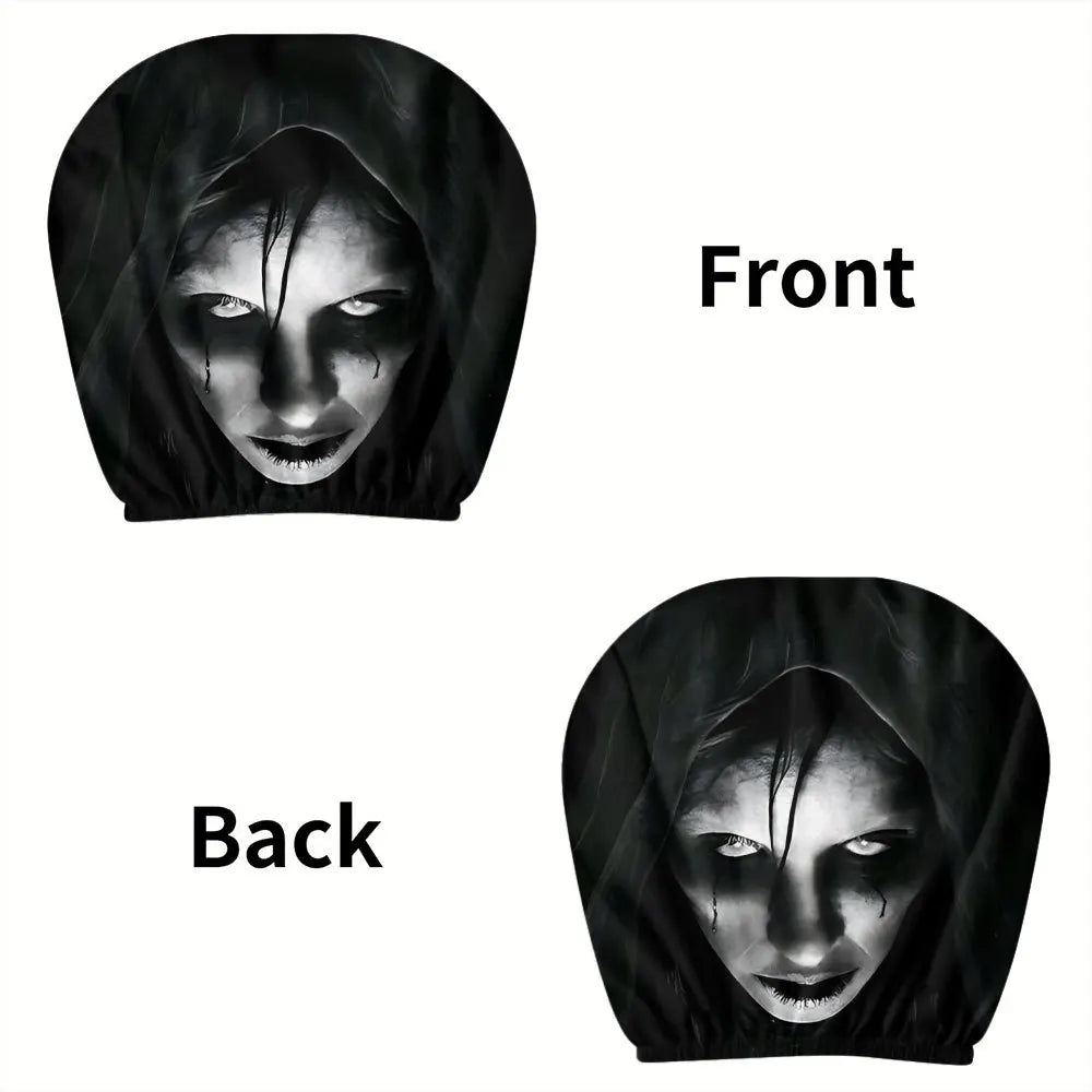 2-Pack Gothic Witch Car Headrest Covers – Polyester Car Headrest Cover HIP 1