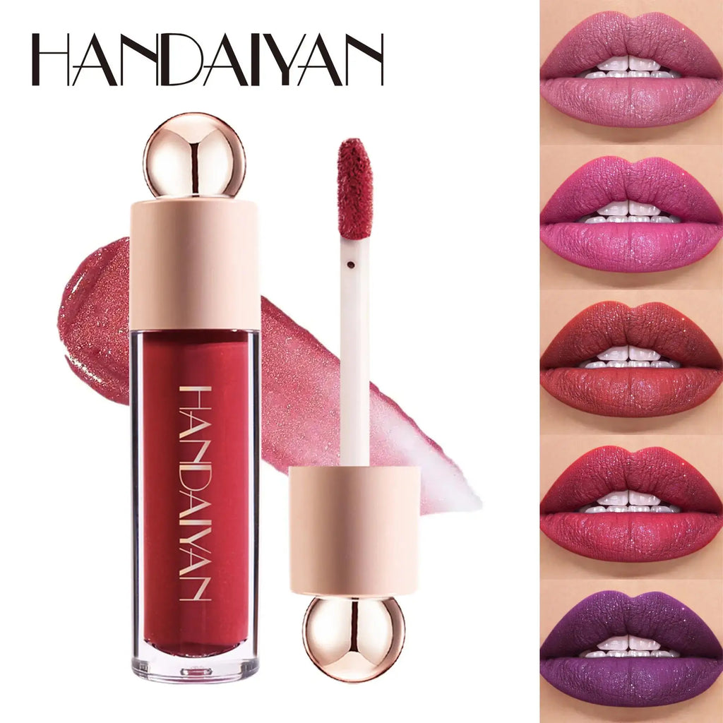 Handaiyan Shimmer Lip Gloss – Matte Glitter Tint, Waterproof Shimmer Lip Gloss HIP