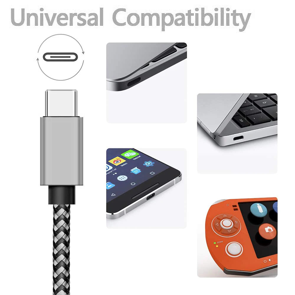 USB-C Nylon Braided Fast Charging Cable – 1m, 2m & 3m USB-C Charging Cable HIP