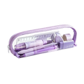 Clear Double Layer TPU Pencil Case with ID Pocket | Waterproof Pencil Case HIP Purple