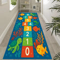 Dinosaur Hopscotch Kids Runner Rug – Non-Slip & Washable Kids Runner Rug HIP 4 40x120cm