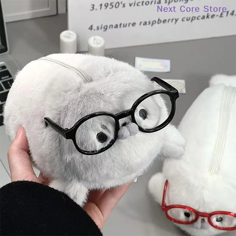 Cute Plush Seal Pencil Case – Large Capacity Stationery Bag Plush Pencil Case HIP