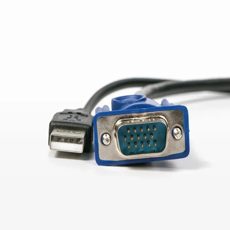 1.5m 2-in-1 KVM Cable USB 2.0 Type A to B & VGA 15-Pin KVM Switch Cable HIP