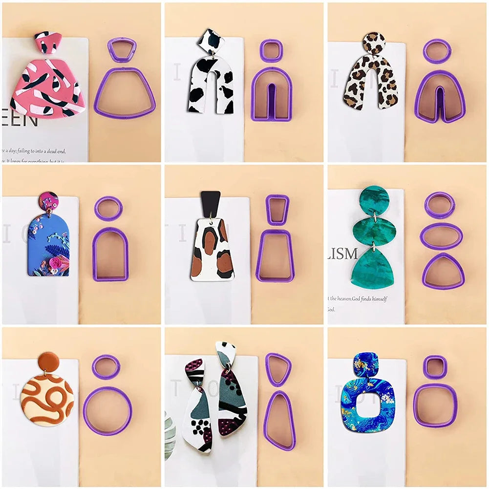 18-129PCS Different Shapes Polymer Clay Cutters Earring Making Supplies Crafts Clay Jewelry Cutting Tools Accessories HIP