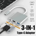 3-in-1 USB-C Hub – 4K HDMI, USB 3.0 & Charging Adapter USB-C Multiport Hub HIP Silver