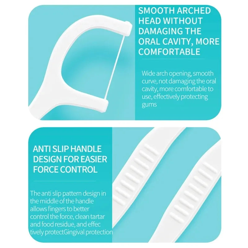 RUZOFO 50-Pack Disposable Dental Floss Picks – Portable Box Dental Floss Picks HIP