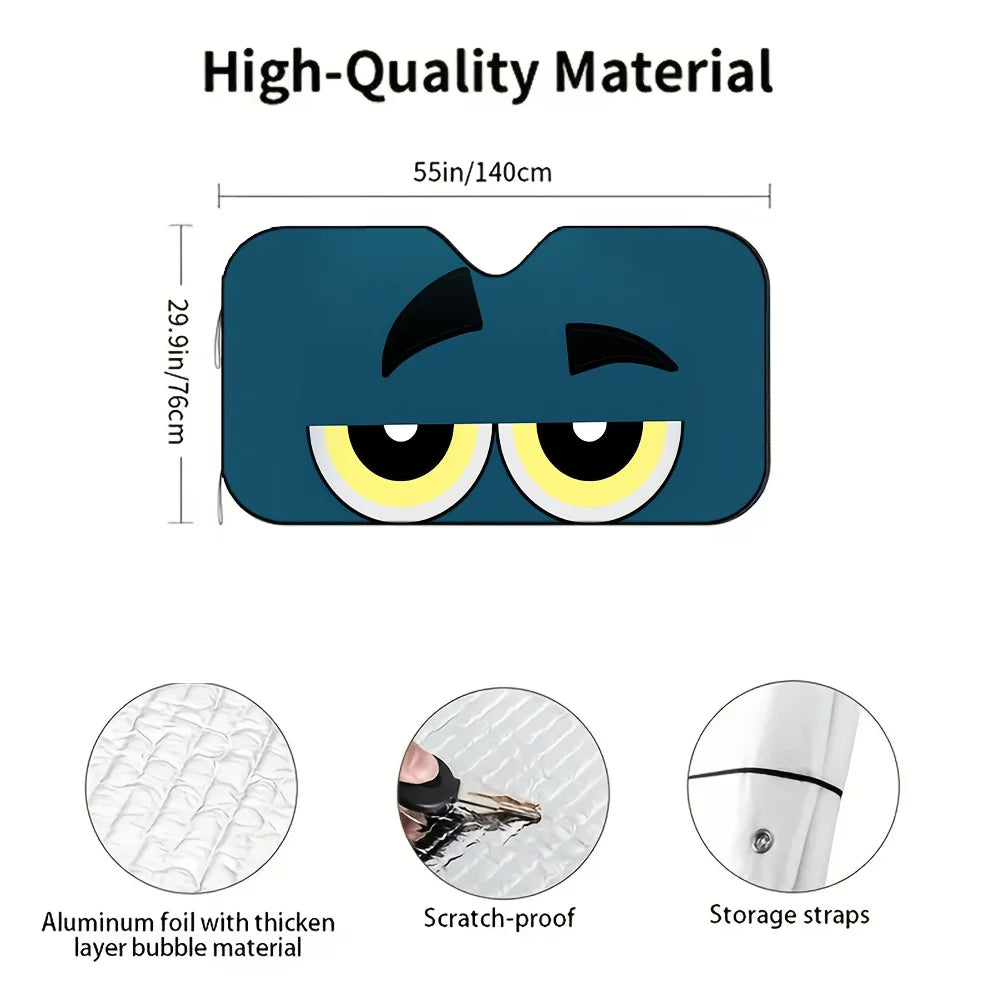 Foldable Car Windshield Sunshade – Cartoon Eyeball Pattern Car Windshield Sunshade HIP