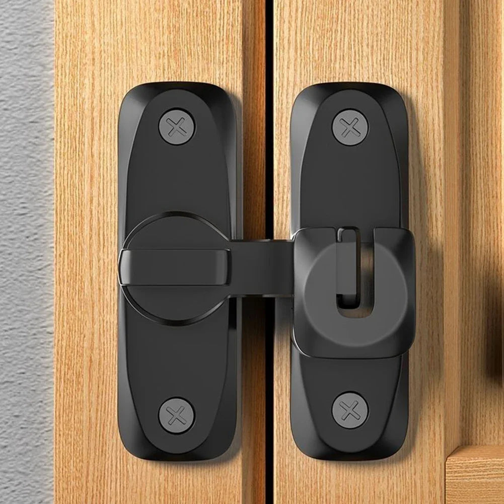 Heavy Alloy Safety Sliding Door Lock 90/180 Degree Flip Hardware Anti-theft Lock Zinc Alloy Door Bolt Safety Lock HIP