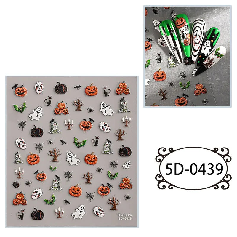 5D Embossed Nail Art Stickers – Waterproof DIY Decals | HIP