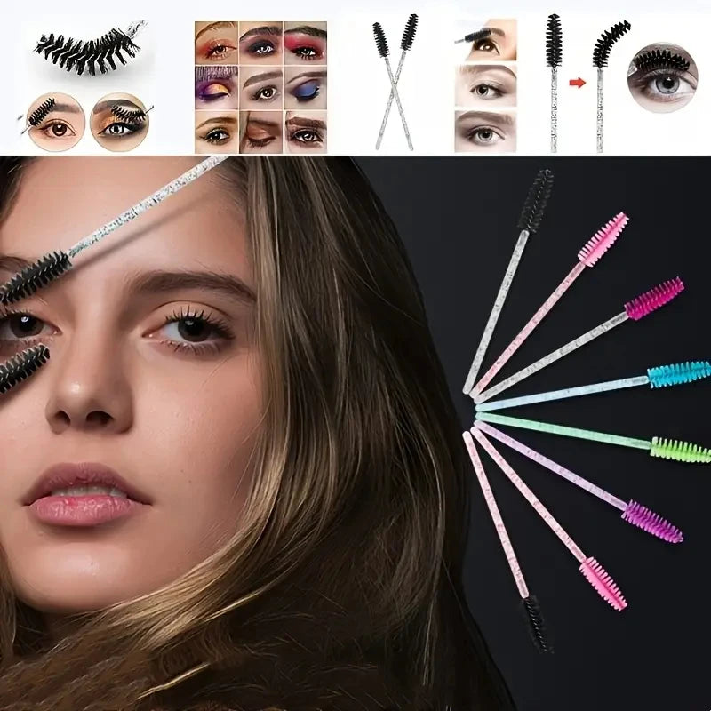100pc Disposable Eyelash & Brow Spoolie Brushes | Mascara Disposable Spoolie Brush HIP