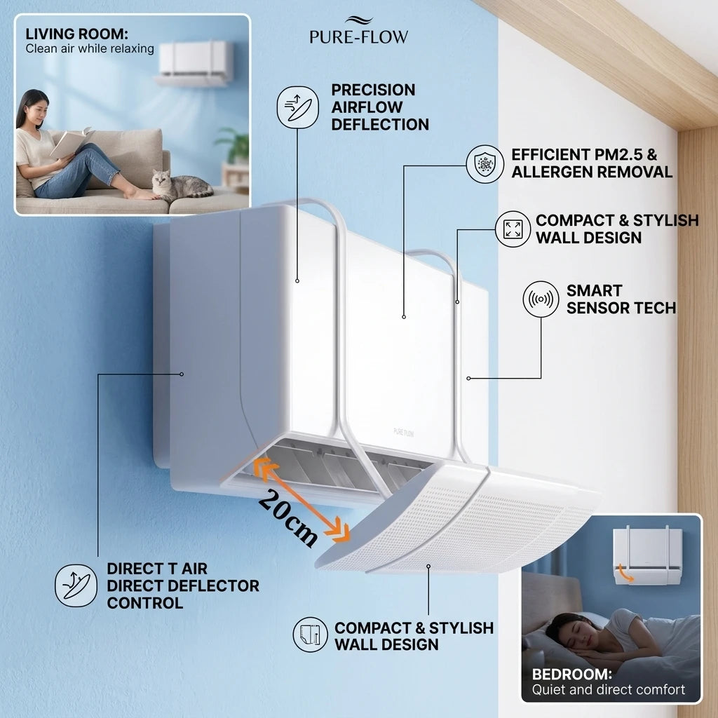  Anti-Direct Blowing Air Conditioning Wind Deflector Wall-Mounted Outlet Baffle Hanging Conditioning Guide Cover HIP