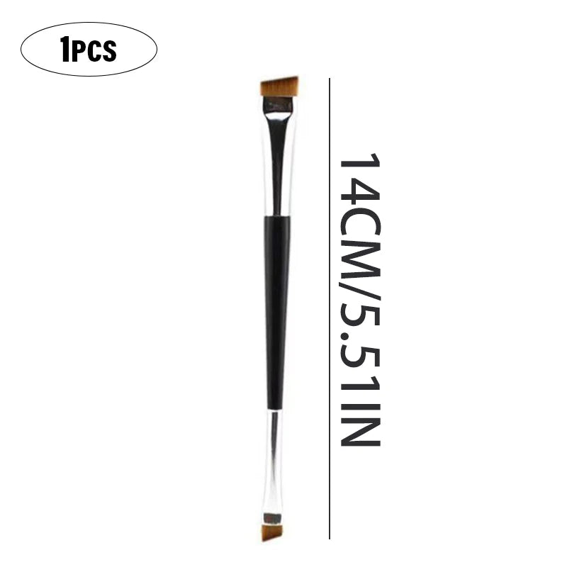 Professional Eyebrow Brush Eyeliner Angled Flat Head Blade Eye Liner Brow Contour Makeup Brushes Double-head Makeup Tool 1~10PC HIP Long A-1Pc