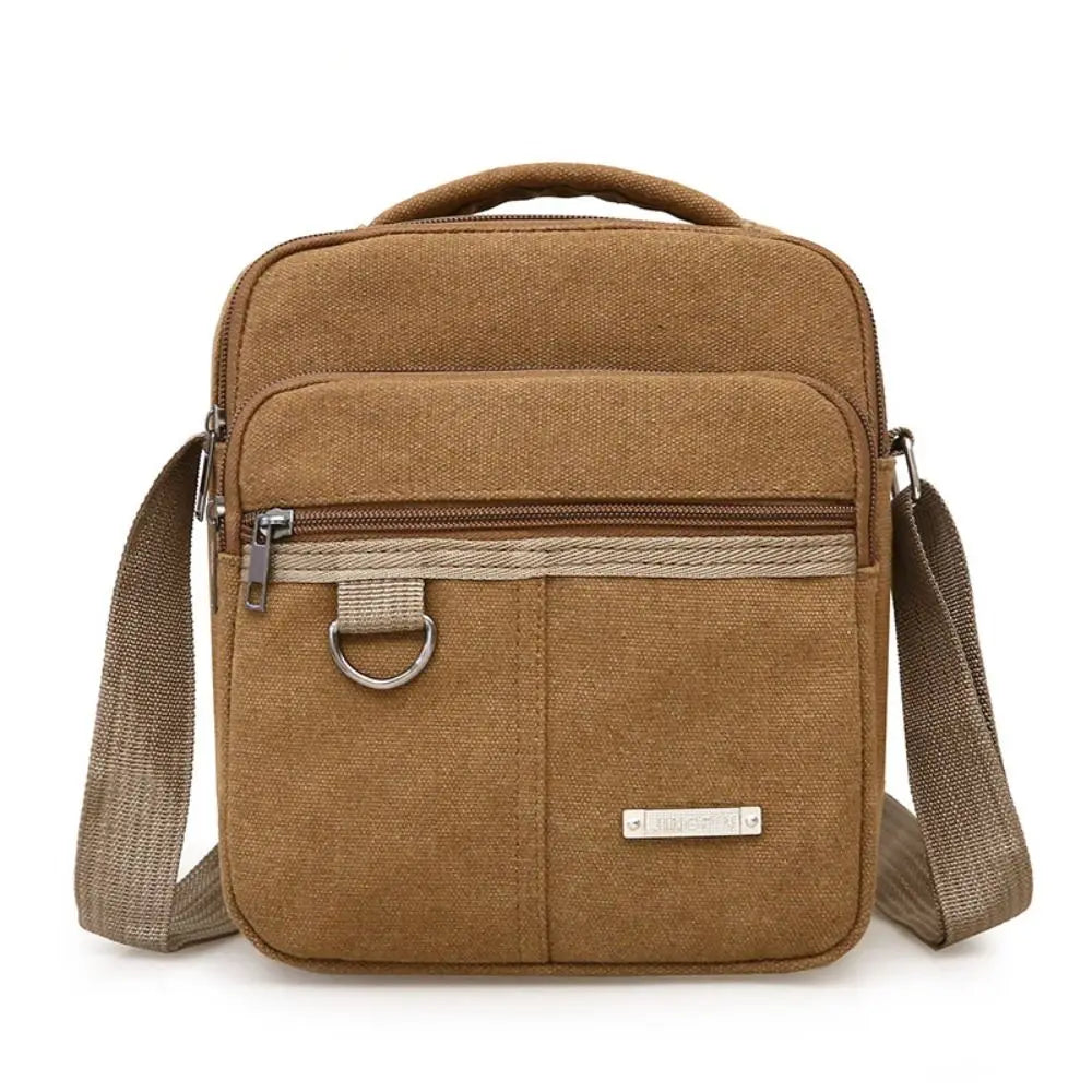 Canvas Crossbody Shoulder Bag – Large Capacity Unisex Canvas Crossbody Bag HIP coffee